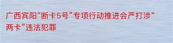 广西宾阳“断卡5号”专项行动推进会严打涉“两卡”违法犯罪